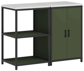 Conjunto de Armazenamento de Cozinha 2 pcs Verde Oliva