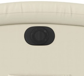 Poltrona reclinável elétrica couro artificial cor creme