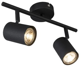 Foco Moderno Preto 2 Luzes Orientável - Jeana