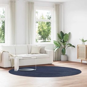 vidaXL Tapete shaggy de pelo alto NAVARRA 240x240 cm azul-marinho