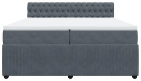 Cama com molas/colchão 200x200 cm veludo cinzento-escuro