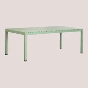 Rectangular Dining Table 210x100 Cm In Marti Aluminum Verde Cáqui - Sklum