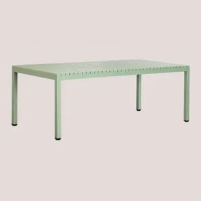Rectangular Dining Table 210x100 Cm In Marti Aluminum Verde Laurel - Sklum