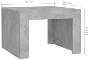 Mesa de centro 50x50x35 cm derivados de madeira cinzento sonoma