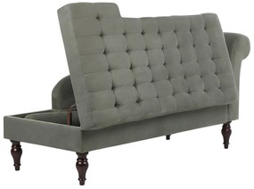 Chaise-longue à direita com arrumação em tecido cinzento PESSAC II Beliani