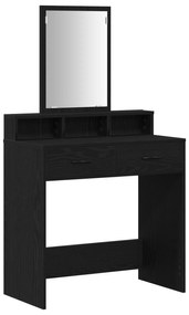 Mesa de Maquilhagem com Gavetas Carvalho Preto 79x41x140 cm