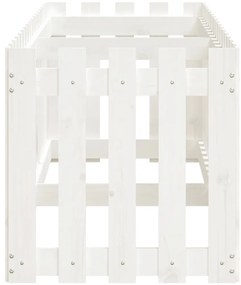 Canteiro elevado design cerca 200x50x50 cm pinho maciço branco