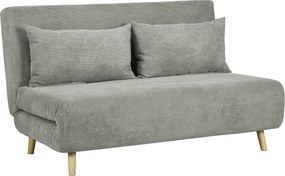 HOMCOM Sofá-cama, cama para hóspedes, encosto ajustável em 3 posições, aparência de linho, até 120 kg, 141 x 90 x 81 cm, Cinza | Aosom Portugal