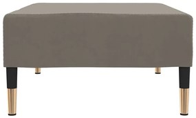 Apoio de pés 78x56x32 cm veludo cinza-claro