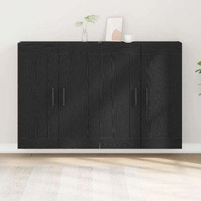vidaXL Gabinetes Suspensos 2 pcs Carvalho Preto Madeira Engenheirada