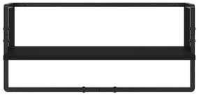 4 pcs prateleiras de parede derivados de madeira preto