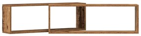 Conjunto de 2 Prateleiras de Parede vidaXL em Madeira Antiga 80x15x26