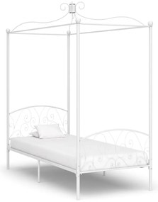 Estrutura de cama com dossel metal branco 90x200 cm