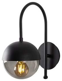 Aplique de Parede Karsor – Preto e Fumado – 15 x 25 cm