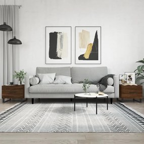 829459 vidaXL Mesa centro 2 pcs 50x50x40 cm madeira proc. carvalho castanho