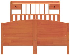 Cama com estante sem colchão 140x200 cm pinho maciço