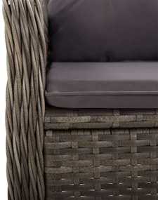 5 pcs conjunto de jantar para jardim cinzento