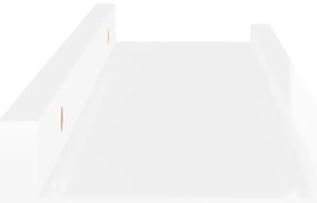 Prateleiras de parede 2 pcs 40x9x3 cm branco brilhante