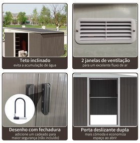 Casetta del Giardiniere – Abrigo de Jardim em Aço Galvanizado Cinza 8,