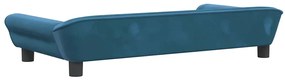 Cama para cães 100x50x21 cm veludo azul