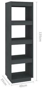 Estante/divisória 40x35x135 cm pinho maciço cinzento