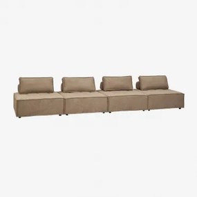 Sofá Modular De 4 Peças Em Tecido Vermont Tecido Castanho Areia - Sklum