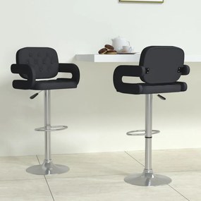 vidaXL Bancos de bar 2 pcs couro artificial preto