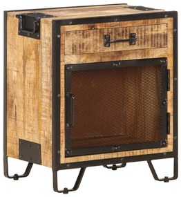 vidaXL Mesa de cabeceira 43x30x51 cm madeira mangueira áspera maciça