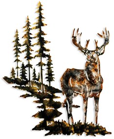 Acessório Decorativo de Parede em Metal Deer – Multicolor – 65 x 79 cm