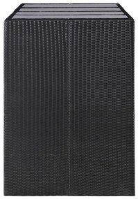 Conjunto de jantar para exterior 9 pcs vime PE preto