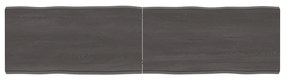 vidaXL Tampo de mesa com bordas vivas maciço tratado castanho-escuro