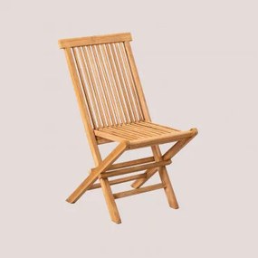 Pacote de 2 cadeiras de jardim dobráveis em madeira de teca - Sklum