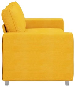 Sofá-luvas 140 cm tecido corduroy amarelo-claro