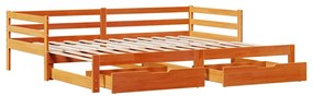 Sofá-cama com gavetão e gavetas 90x190 cm madeira de pinho