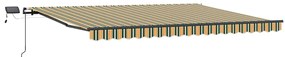 Toldo Retrátil Manual vidaXL com LED Verde e Amarelo 400x350 cm