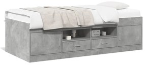 vidaXL Sofá-cama com gavetas sem colchão 75x190 cm cinzento cimento