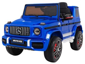 Carro elétrico para Crianças 12V Mercedes G63 Rodas de EVA, Assento de couro Azul Pintado