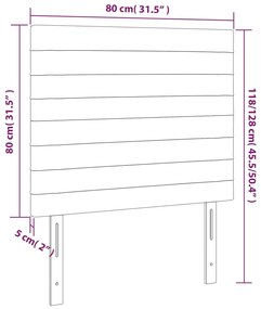 Cabeceira de cama c/ luzes LED veludo 80x5x118/128 cm rosa