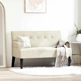 vidaXL Banco Chesterfield Creme 112 x 65,5 x 75 cm Veludo