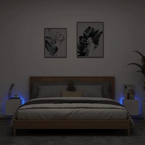 Móveis de parede p/ TV com luzes LED 2 pcs 30,5x35x30 cm branco