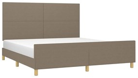 Cama sem colchão 160x200 cm tecido castanho-acinzentado
