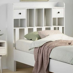 vidaXL Cabeceira com arrumação 75 cm madeira de pinho maciça branco