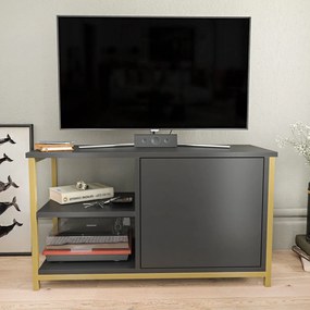 Móvel TV Muskegon – Dourado e Antracite – 89,6 x 35,3 x 50,8 cm