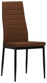 Cadeiras de jantar 4 pcs tecido castanho