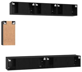 Conjunto de móvel de TV 6 pcs Carvalho Preto 100 x 30 x 30 cm