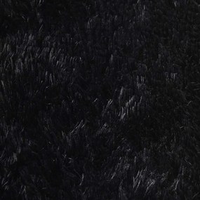 Tapete shaggy de pelo alto NAVARRA 160x160 cm poliéster preto