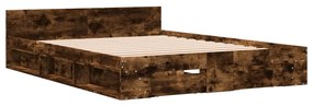 Estrutura de cama c/ gavetas derivados madeira carvalho fumado