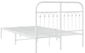 Estrutura de cama com cabeceira 120x190 cm metal branco