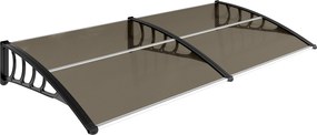 Outsunny Toldo Exterior Portas Janelas Proteção Solar Chuva 200x96x27cm Marrom | Aosom Portugal