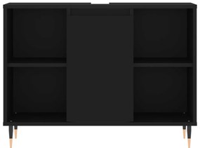3 pcs conjunto móveis casa de banho derivados de madeira preto